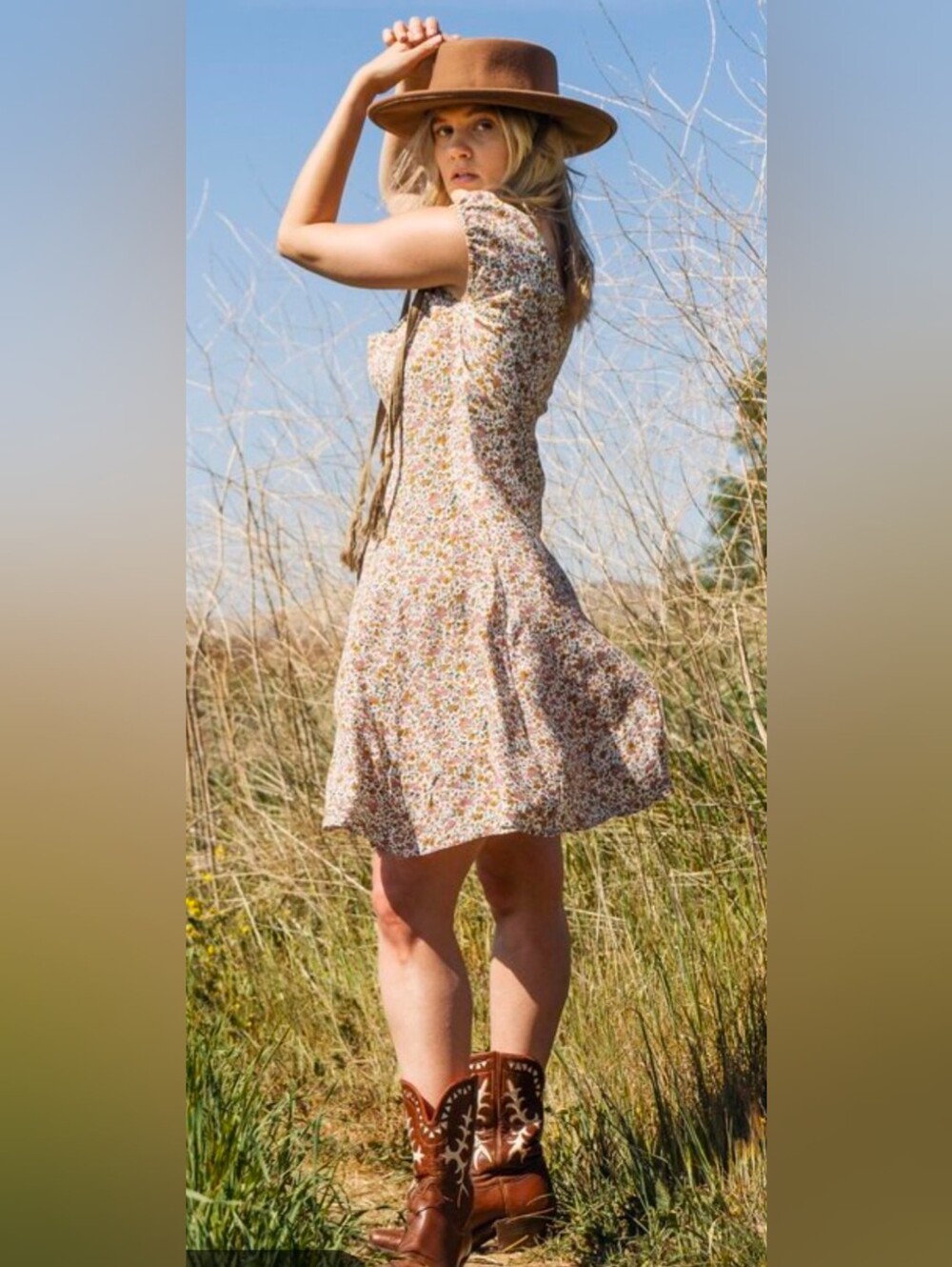 Arizona Jeans Co Floral Midi Dress L